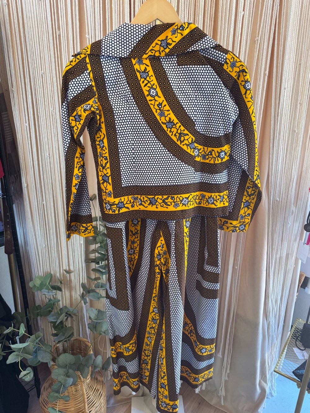 two-piece matching dutch wax set tailored blazer & wide-leg palazzo pant African - Picture 4 of 16